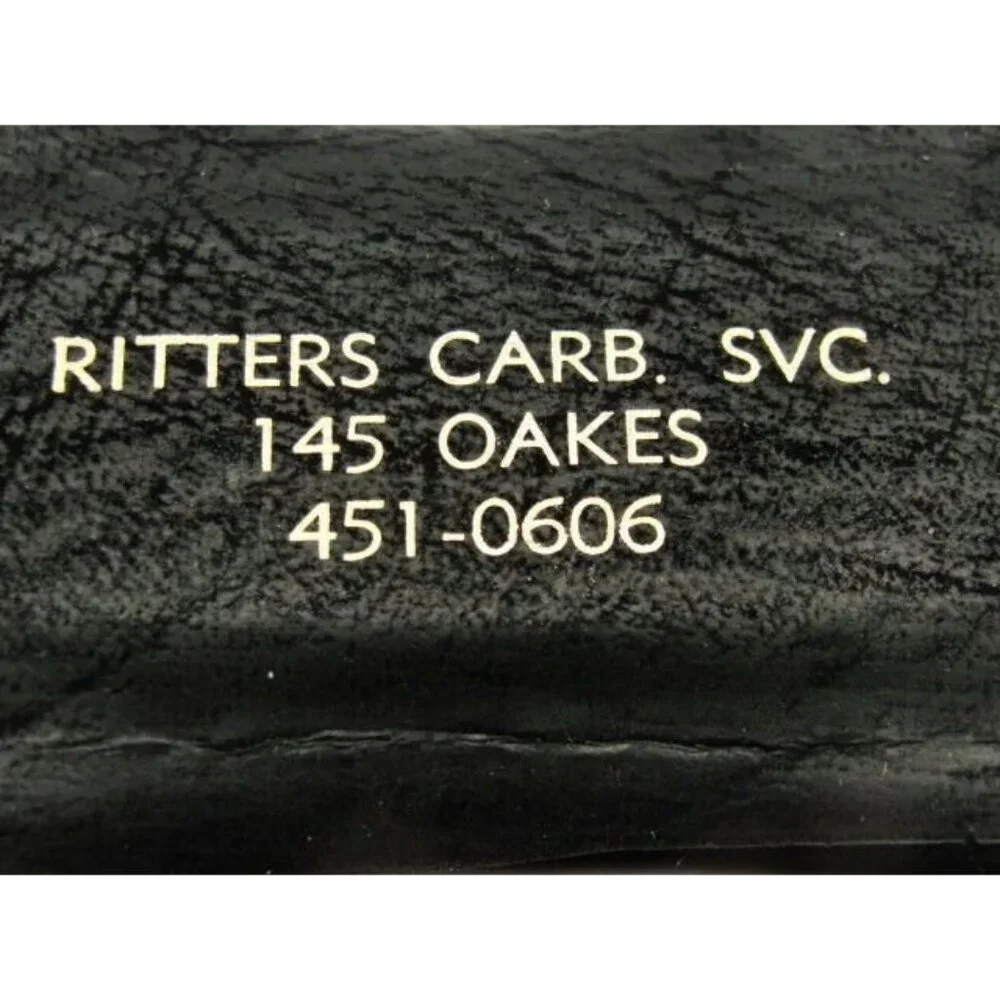 Black Vinyl Magnetic Money Clip Advertising Ritters Carb. SVC. NWOT